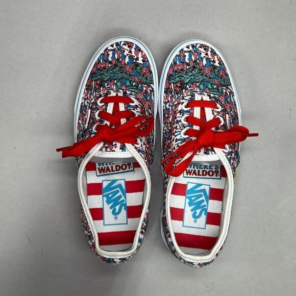 Vans Classic Authentic Shoes Women's 5.5 Wheres Waldo Land Of Waldos Sneakers - Picture 8 of 11